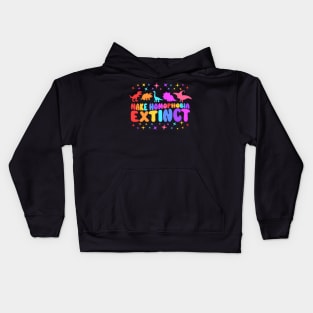 Make Homophobia Extinct LGBT Pride Month For Dinosaur Kids Hoodie